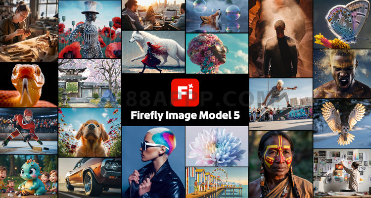 Adobe全家桶系列2026-2018持续更新插图2 使用 Adobe Firefly 创建的图像拼贴画。