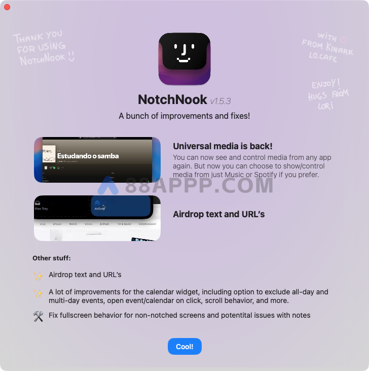 NotchNook for Mac v1.5.3 中文破解 Mac实现灵动岛软件插图2